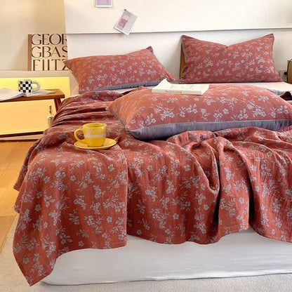 Gaze de coton de style pastoral, linge de lit vintage