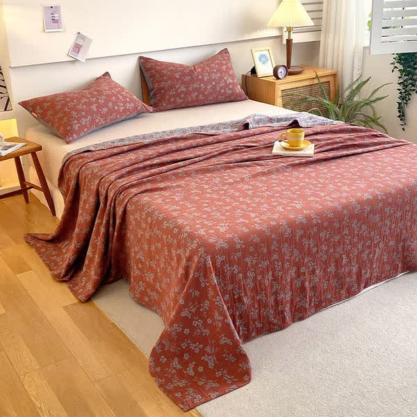 Gaze de coton de style pastoral, linge de lit vintage