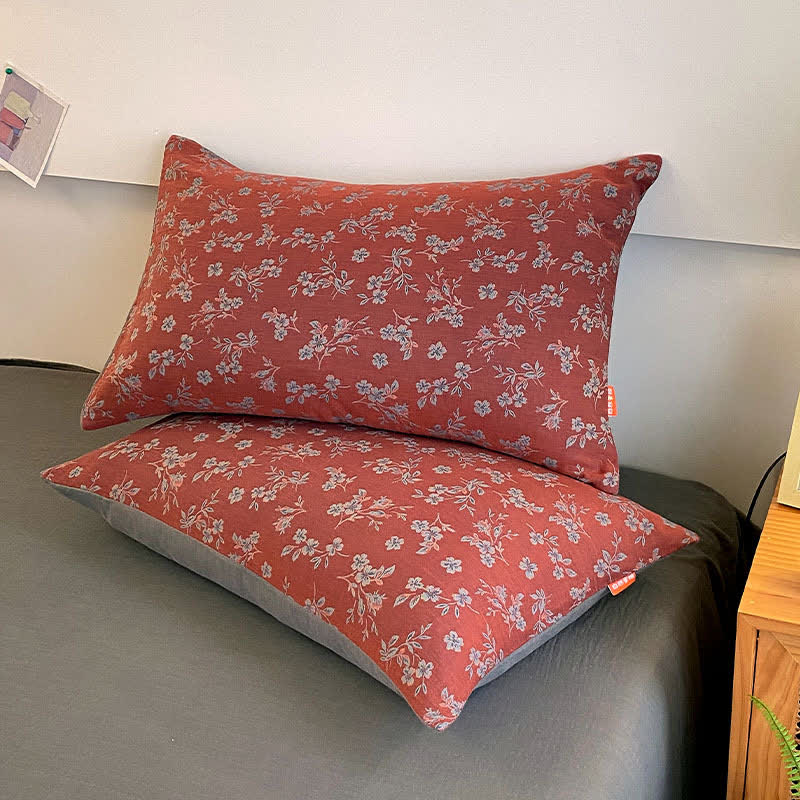 Gaze de coton de style pastoral, linge de lit vintage
