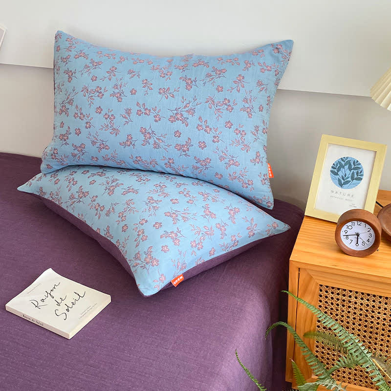 Gaze de coton de style pastoral, linge de lit vintage