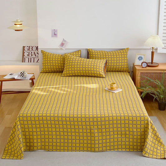 Drap de lit classique en gaze de coton à carreaux