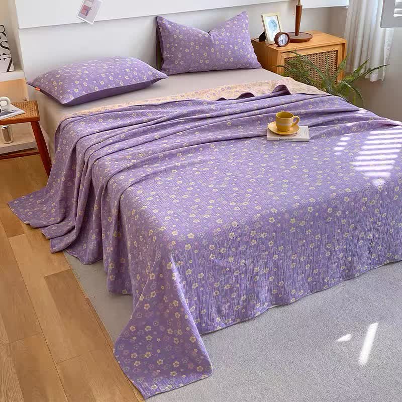 Draps de lit en pur coton de style campagnard