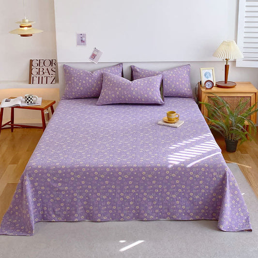 Draps de lit en pur coton de style campagnard
