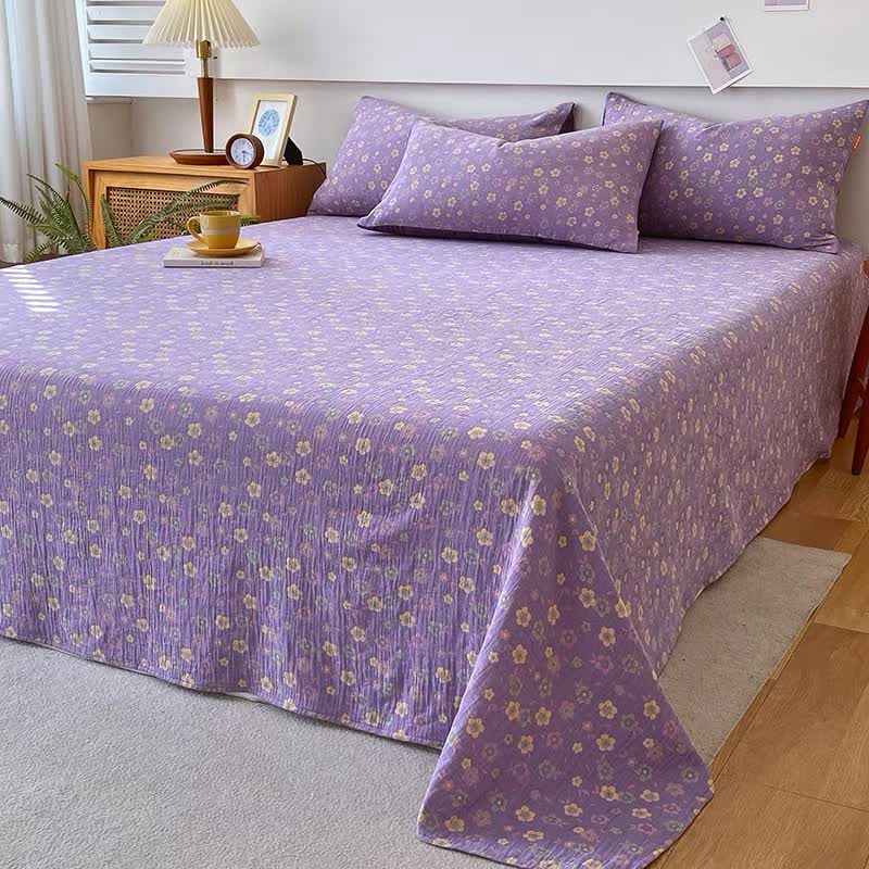 Draps de lit en pur coton de style campagnard