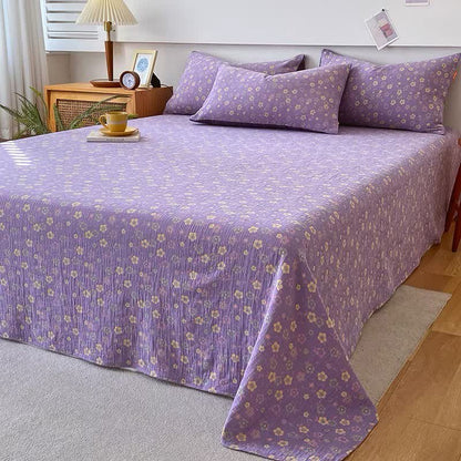 Draps de lit en pur coton de style campagnard