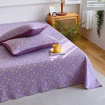 Draps de lit en pur coton de style campagnard