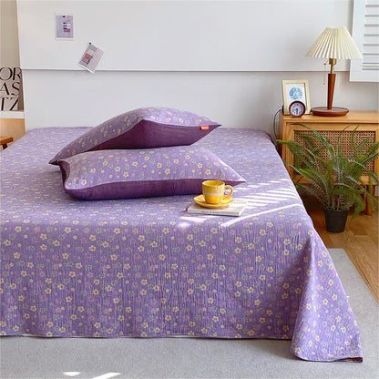 Draps de lit en pur coton de style campagnard