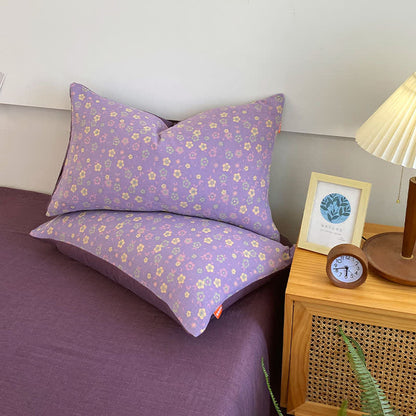 Draps de lit en pur coton de style campagnard