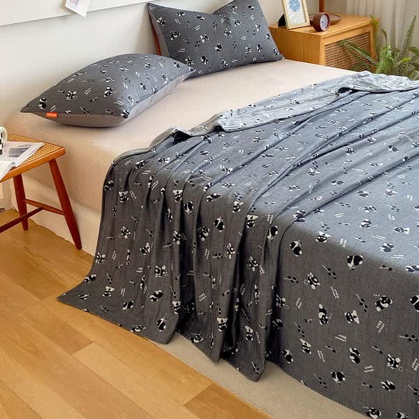 Drap de lit en gaze de coton avec un panda mignon