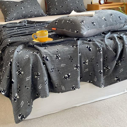 Drap de lit en gaze de coton avec un panda mignon