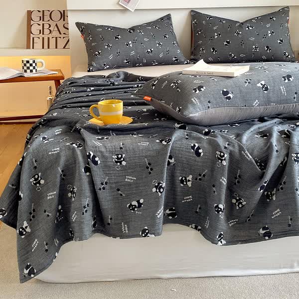 Drap de lit en gaze de coton avec un panda mignon