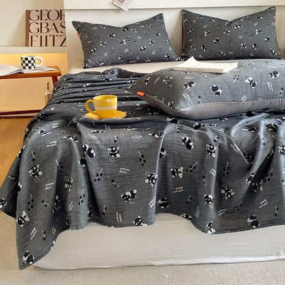 Drap de lit en gaze de coton avec un panda mignon