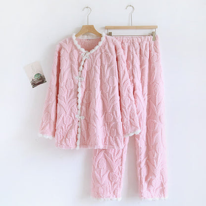 Ensemble pyjama en polaire à manches longues Rural Tulip