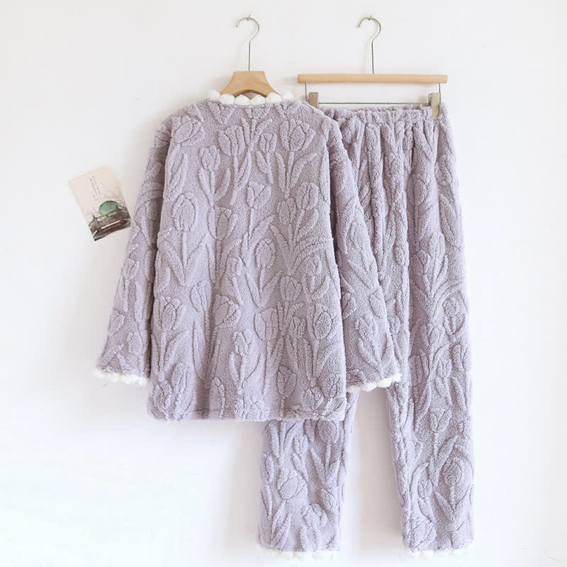 Ensemble pyjama en polaire à manches longues Rural Tulip
