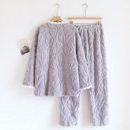 Ensemble pyjama en polaire à manches longues Rural Tulip
