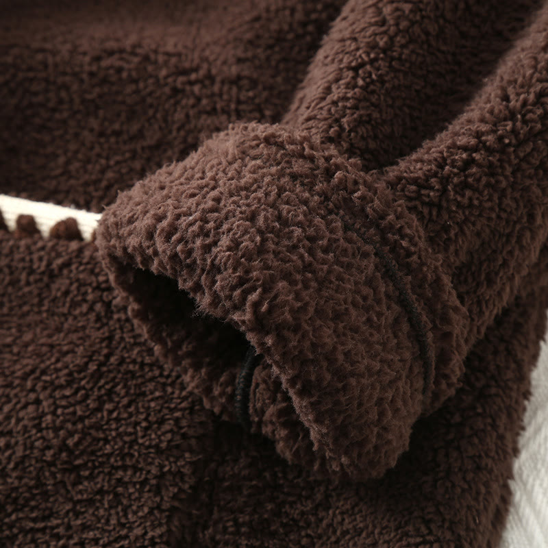Vêtements de nuit chauds en flanelle avec col à revers