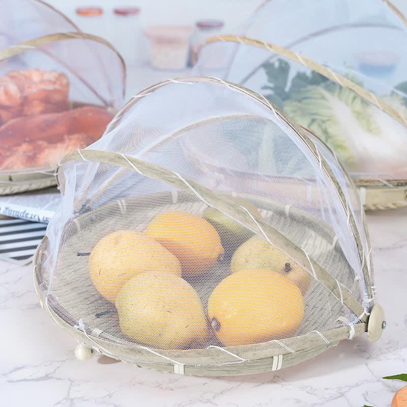 Panier/plateau alimentaire tissé à la main créatif Ownkoti avec couvercle en maille