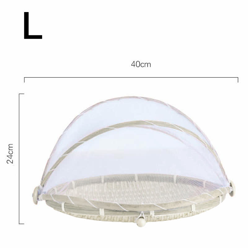 Panier/plateau alimentaire tissé à la main créatif Ownkoti avec couvercle en maille