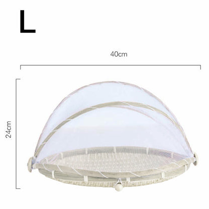 Panier/plateau alimentaire tissé à la main créatif Ownkoti avec couvercle en maille