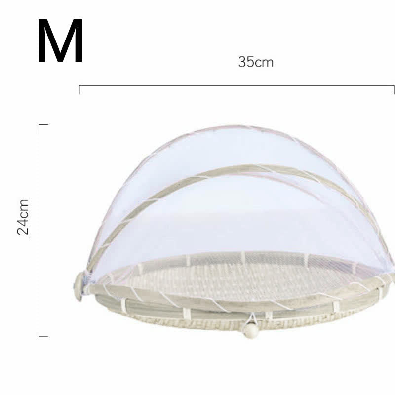 Panier/plateau alimentaire tissé à la main créatif Ownkoti avec couvercle en maille