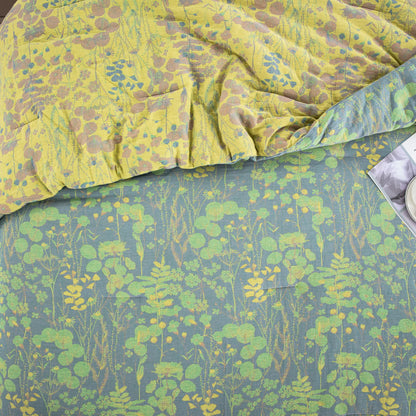 Linge de lit en gaze de coton avec motif étang de lotus