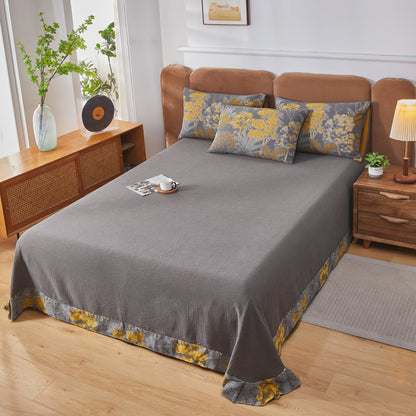 Parure de lit en gaze de coton de style naturel (4 pièces)