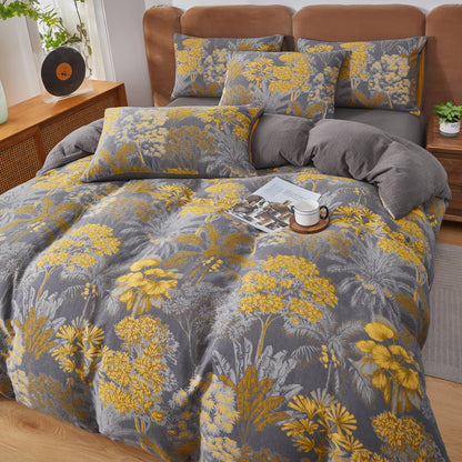 Parure de lit en gaze de coton de style naturel (4 pièces)
