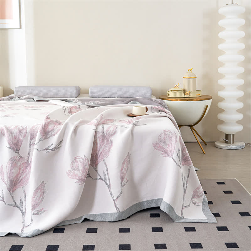 Élégante couette en gaze de fibres lyocell à motif floral