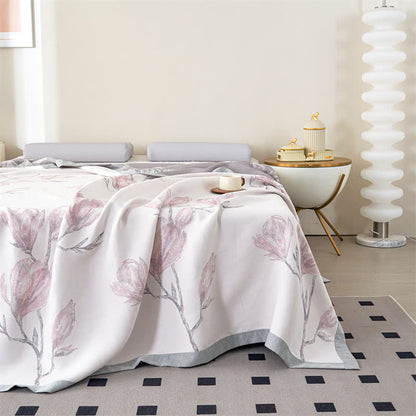 Élégante couette en gaze de fibres lyocell à motif floral