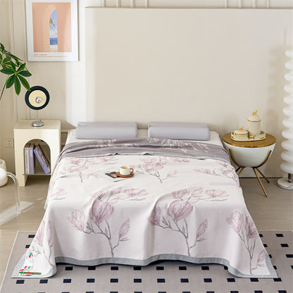 Élégante couette en gaze de fibres lyocell à motif floral