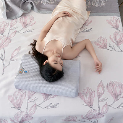 Élégante couette en gaze de fibres lyocell à motif floral