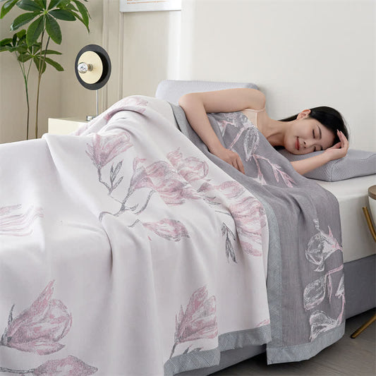 Élégante couette en gaze de fibres lyocell à motif floral