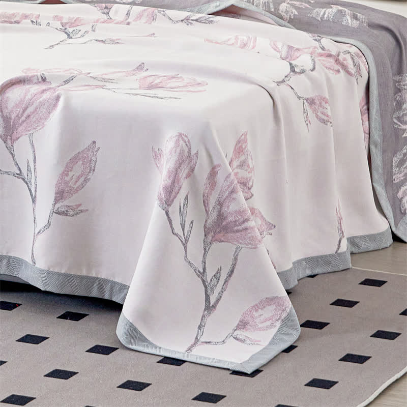 Élégante couette en gaze de fibres lyocell à motif floral