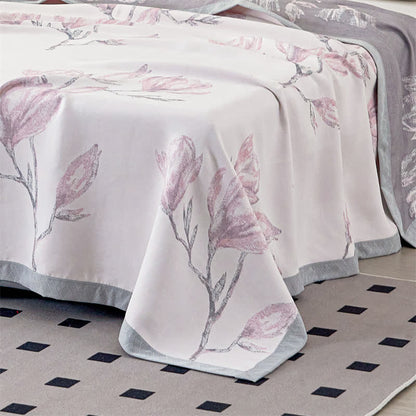Élégante couette en gaze de fibres lyocell à motif floral
