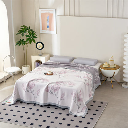 Élégante couette en gaze de fibres lyocell à motif floral