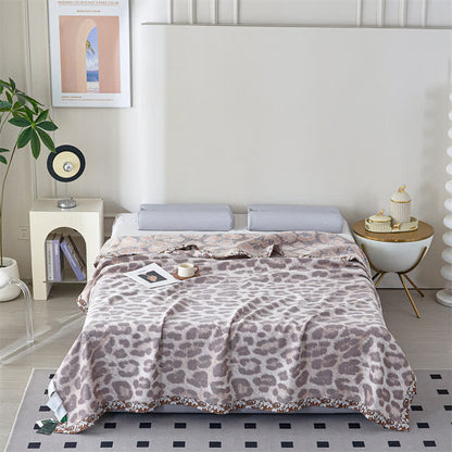 Couette en gaze de fibre lyocell à imprimé léopard