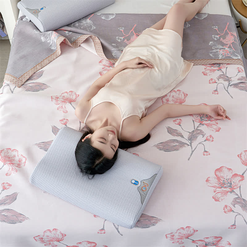 Couverture d'été respirante en gaze de lyocell à motif floral