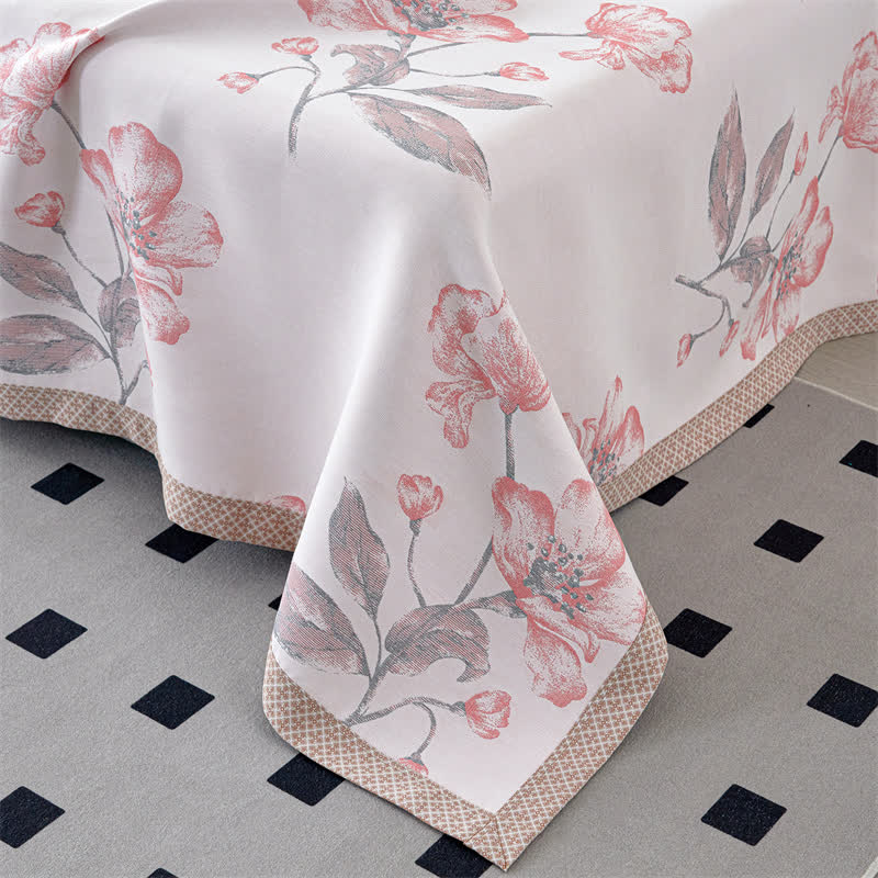 Couverture d'été respirante en gaze de lyocell à motif floral