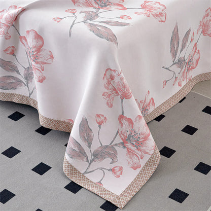 Couverture d'été respirante en gaze de lyocell à motif floral