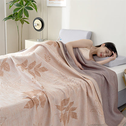 Couette en gaze de lyocell avec feuilles d'automne