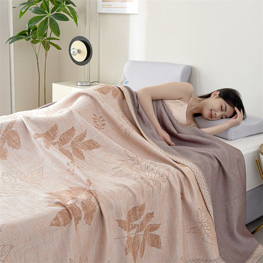 Couette en gaze de lyocell avec feuilles d'automne