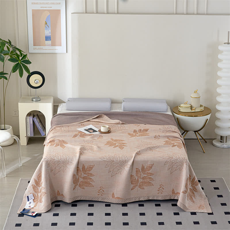 Couette en gaze de lyocell avec feuilles d'automne