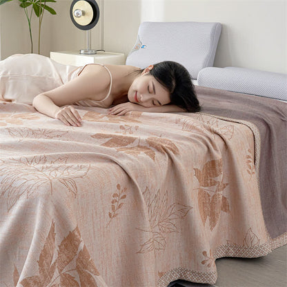 Couette en gaze de lyocell avec feuilles d'automne