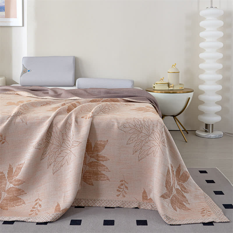 Couette en gaze de lyocell avec feuilles d'automne