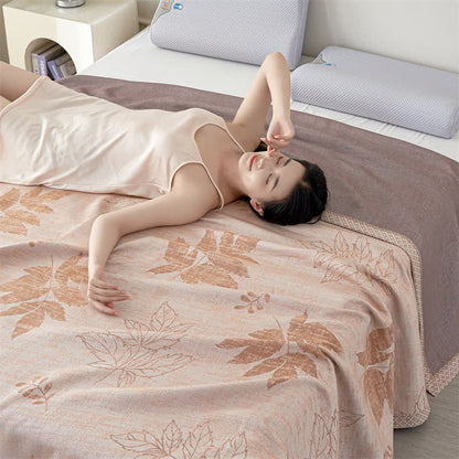 Couette en gaze de lyocell avec feuilles d'automne