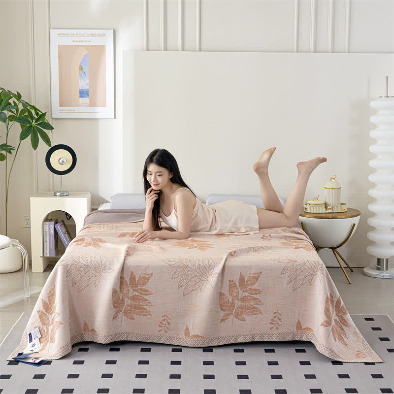 Couette en gaze de lyocell avec feuilles d'automne