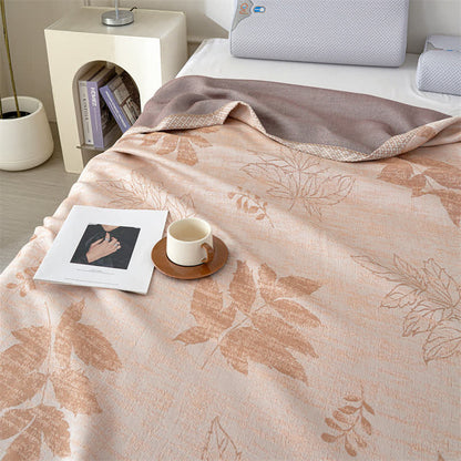 Couette en gaze de lyocell avec feuilles d'automne