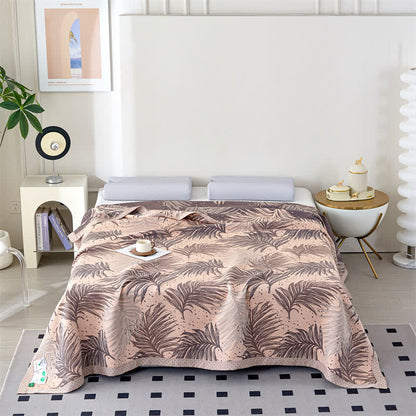 Couette en gaze de lyocell douce avec des feuilles pastorales