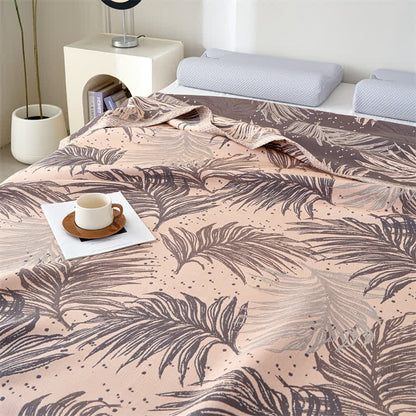 Couette en gaze de lyocell douce avec des feuilles pastorales