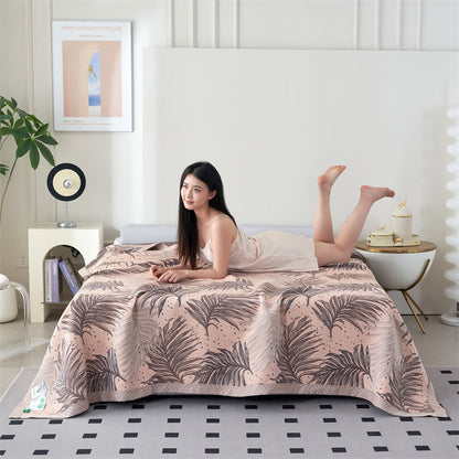 Couette en gaze de lyocell douce avec des feuilles pastorales